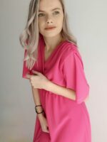 Cyklámenové šaty Elle – Obrázok 2