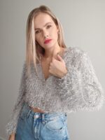 Sivý luxusný sveter Zant – Obrázok 9