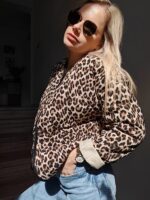 bunda leopard, na cvoky, oversize