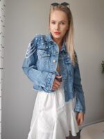 Denim bunda s perlami – Obrázok 9