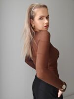 Top s podielom kašmíru - čokoládová hnedá – Obrázok 8