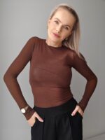 Top s podielom kašmíru - čokoládová hnedá – Obrázok 15