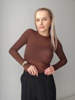 Top s podielom kašmíru - čokoládová hnedá – Obrázok 5