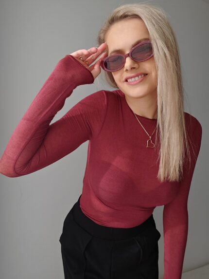 kašmírový top bordový