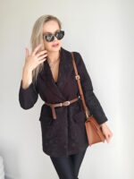 Vyšívané sako - čokoládová hnedá – Obrázok 5