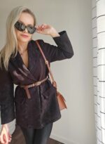 Vyšívané sako - čokoládová hnedá – Obrázok 13