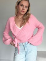 Zavinovací sveter Pink – Obrázok 5