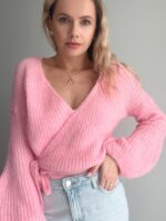 Zavinovací sveter Pink – Obrázok 3