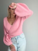 Zavinovací sveter Pink – Obrázok 7