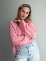 Zavinovací sveter Pink – Obrázok 8