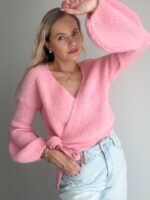 Zavinovací sveter Pink – Obrázok 4
